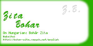 zita bohar business card